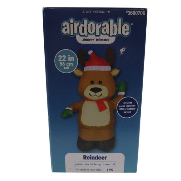 Gemmy Industries Corp. Other - Airdorable Airblown Inflatable Reno Reindeer 22 In Christmas Indoor Use NIB